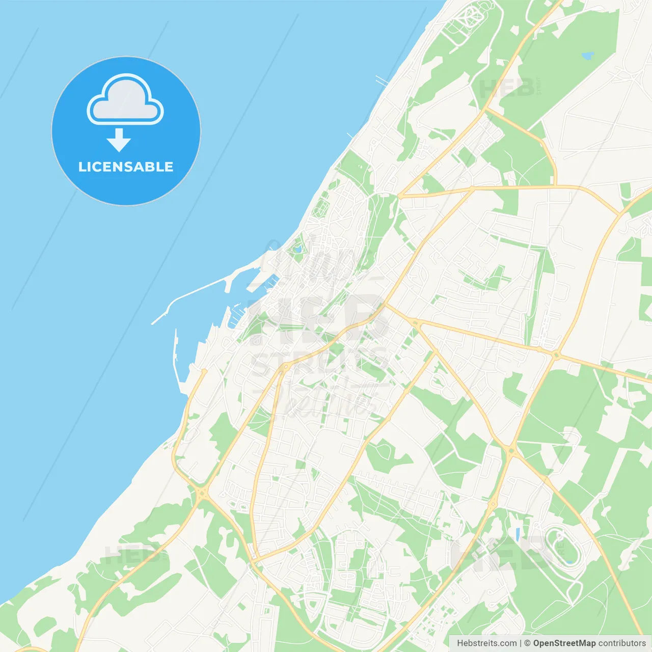 Visby, Sweden Vector Map - Classic Colors