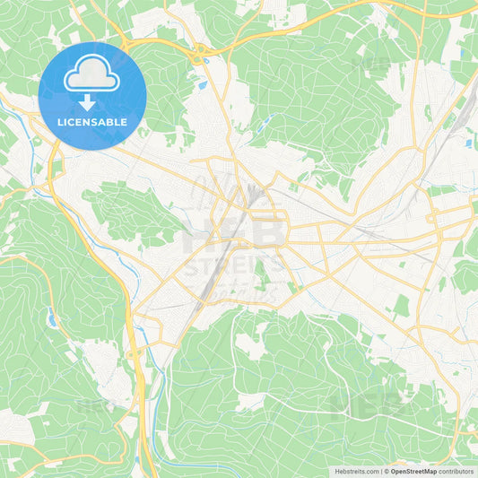Winterthur, Switzerland Vector Map - Classic Colors