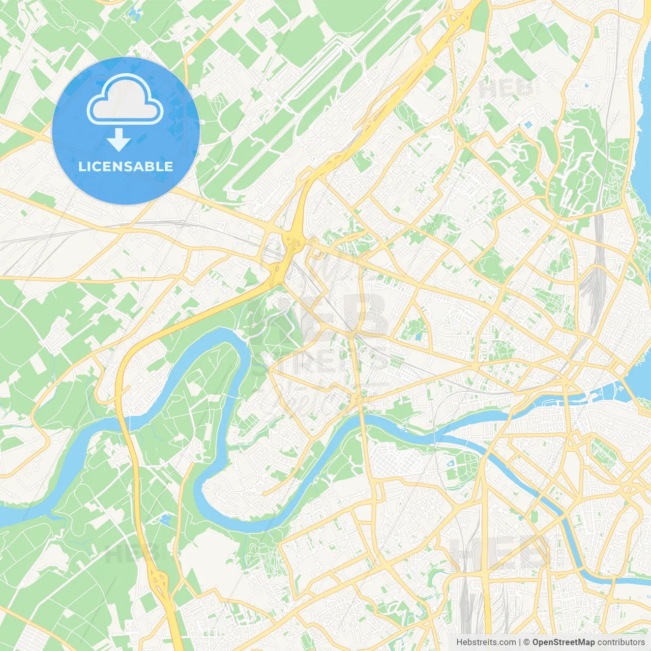 Vernier, Switzerland Vector Map - Classic Colors