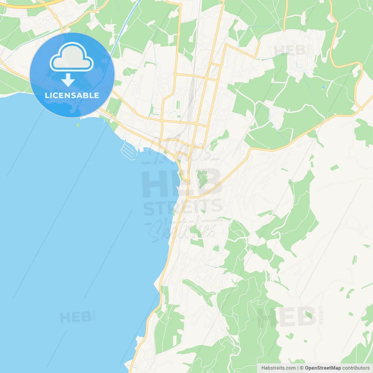 Zug, Switzerland Vector Map - Classic Colors