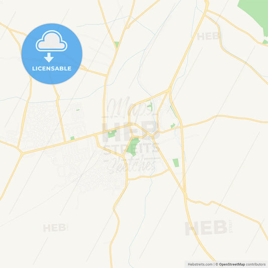 Turhal, Turkey Vector Map - Classic Colors