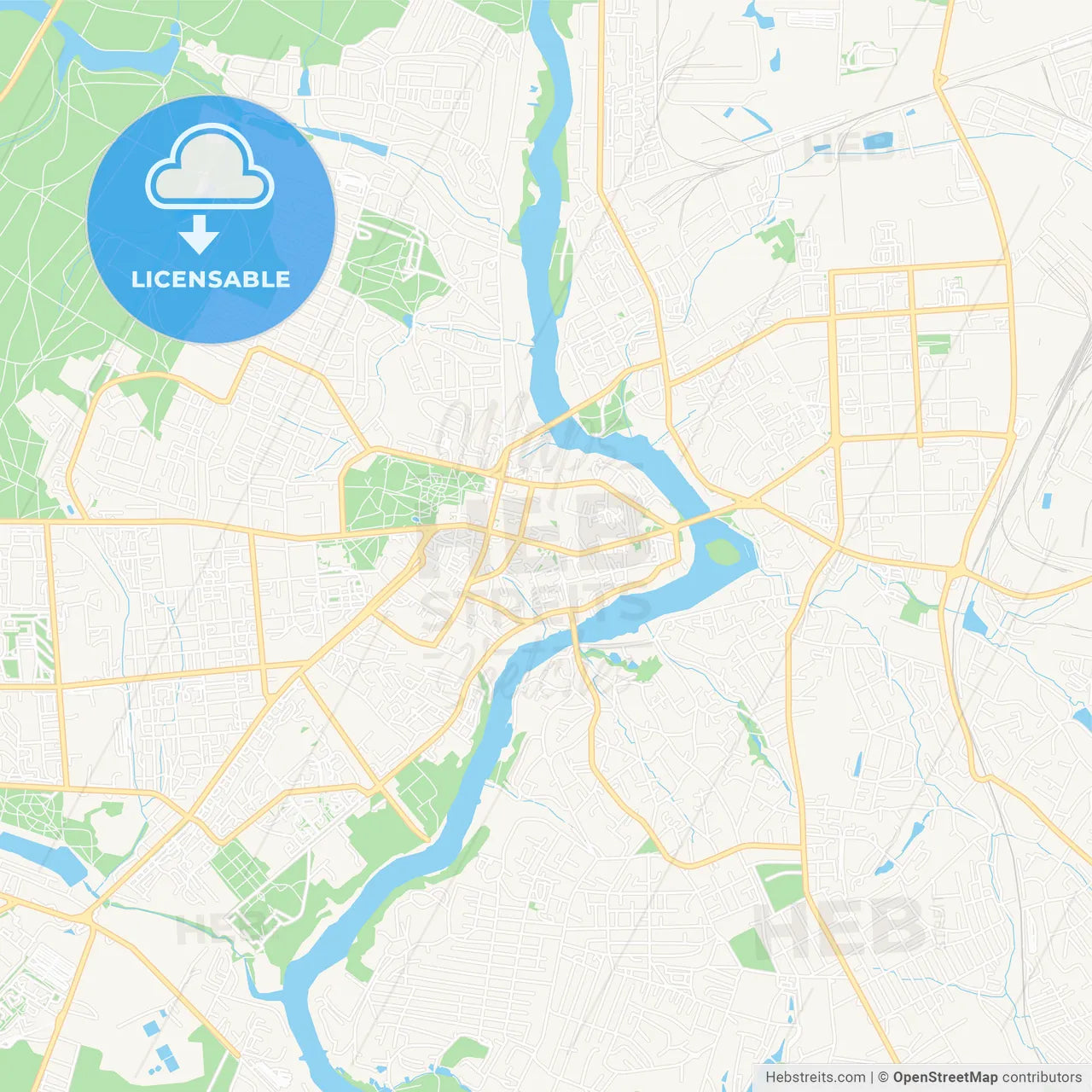 Vinnytsia, Ukraine Vector Map - Classic Colors