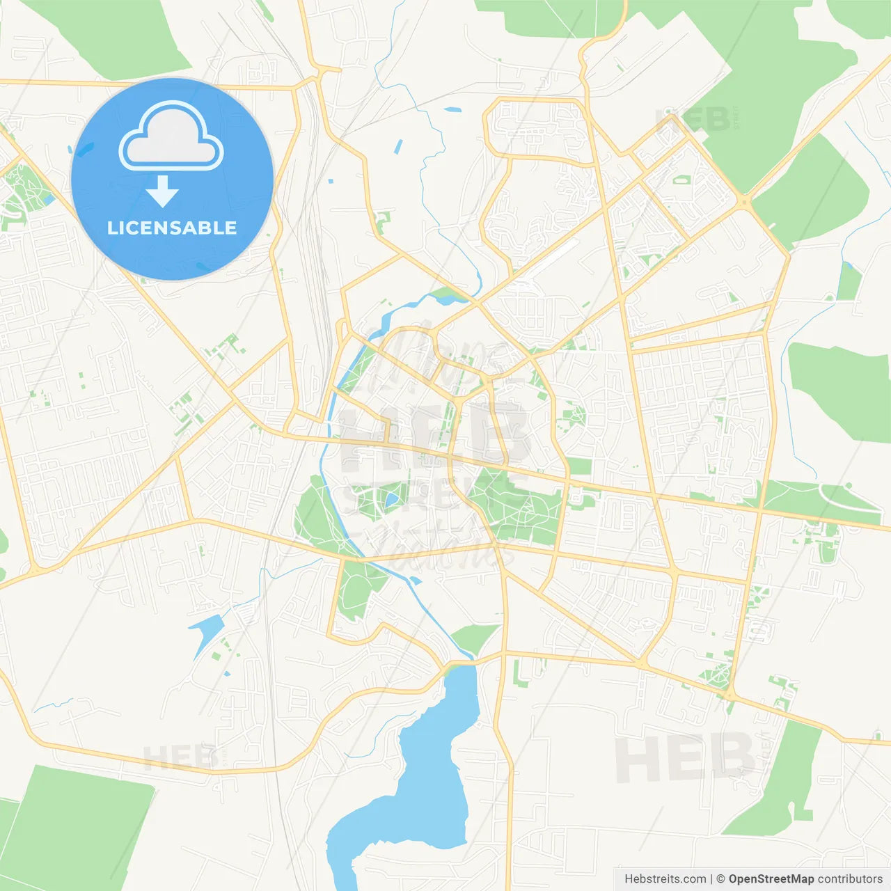 Rivne, Ukraine Vector Map - Classic Colors