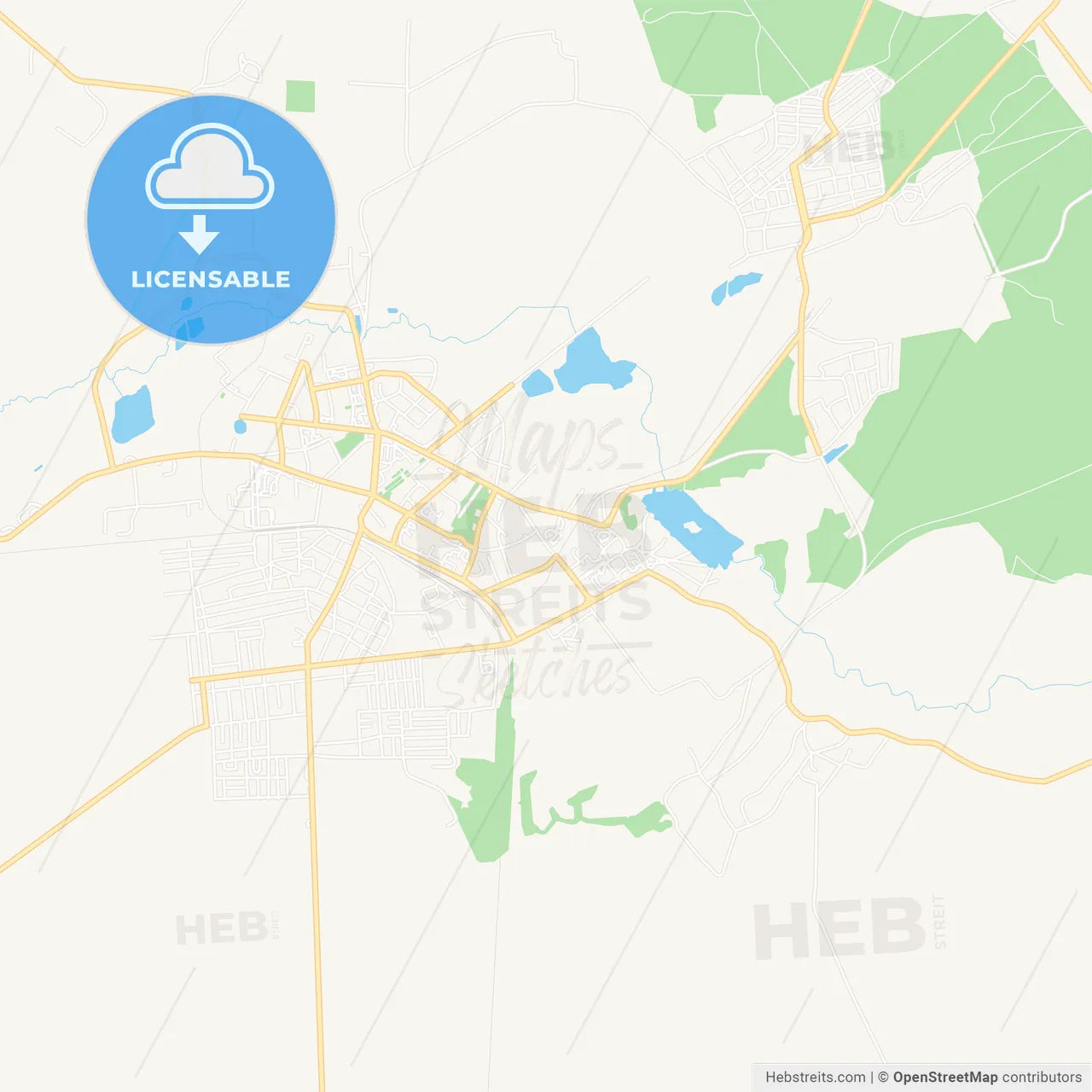 Shostka, Ukraine Vector Map - Classic Colors