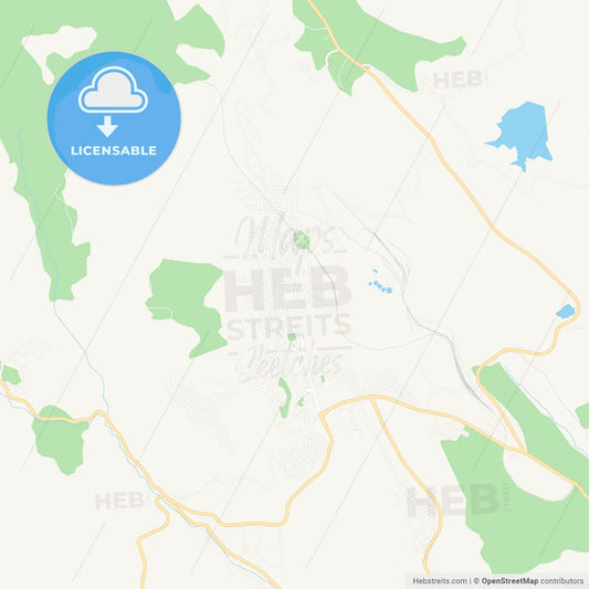 Bor, Serbia Vector Map - Classic Colors