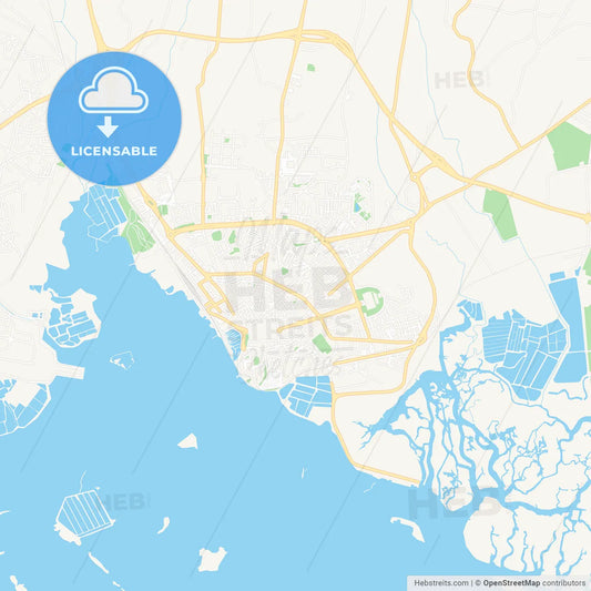 Faro, Portugal Vector Map - Classic Colors