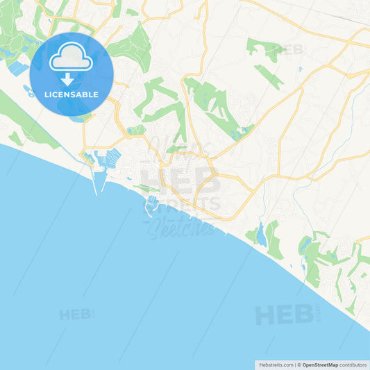 Quarteira, Portugal Vector Map - Classic Colors