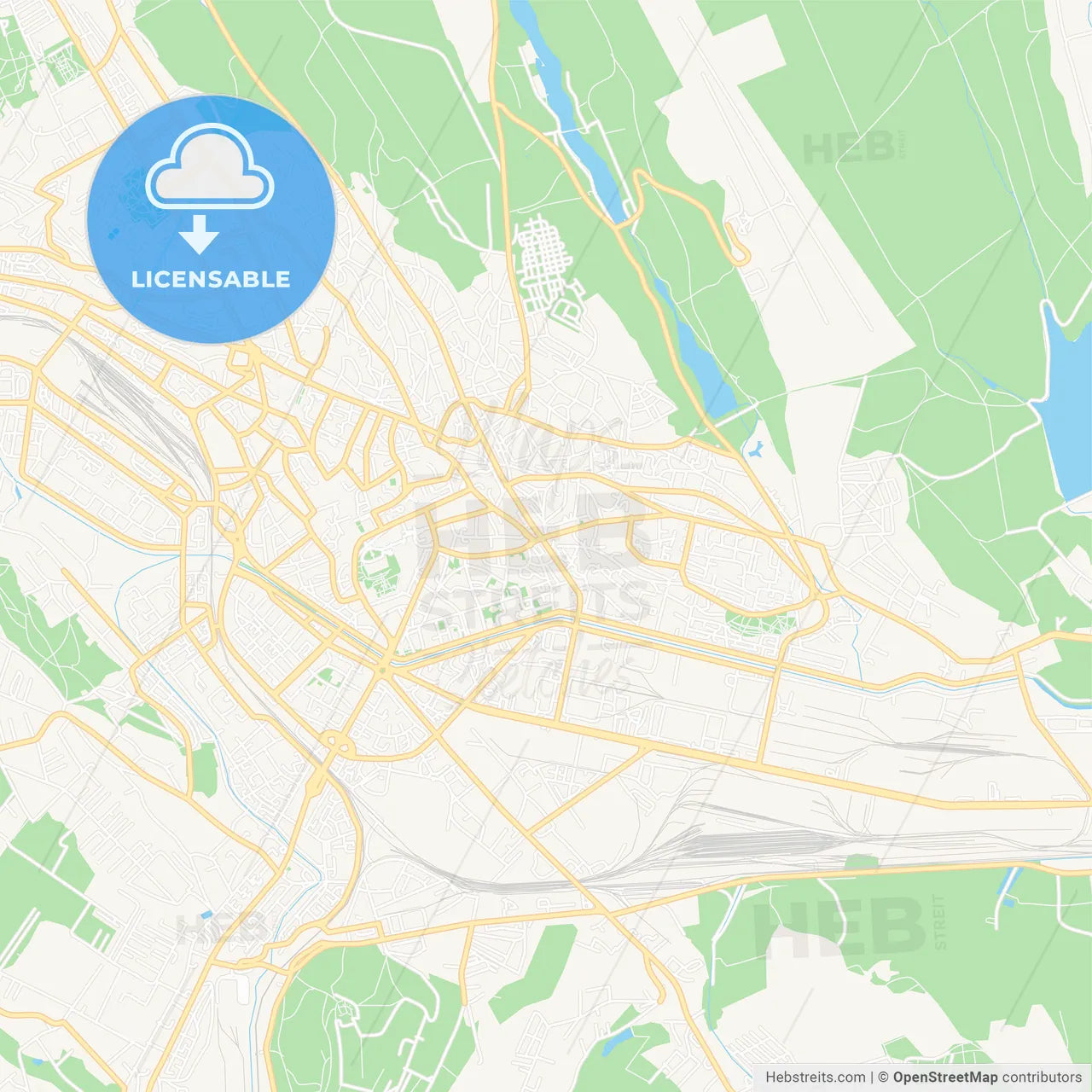 Iasi, Romania Vector Map - Classic Colors