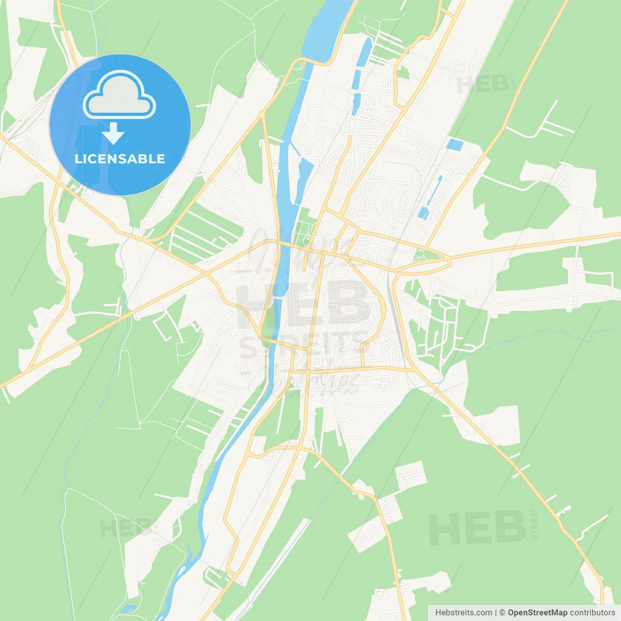 Targu Jiu, Romania Vector Map - Classic Colors