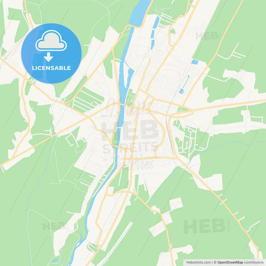 Targu Jiu, Romania Vector Map - Classic Colors