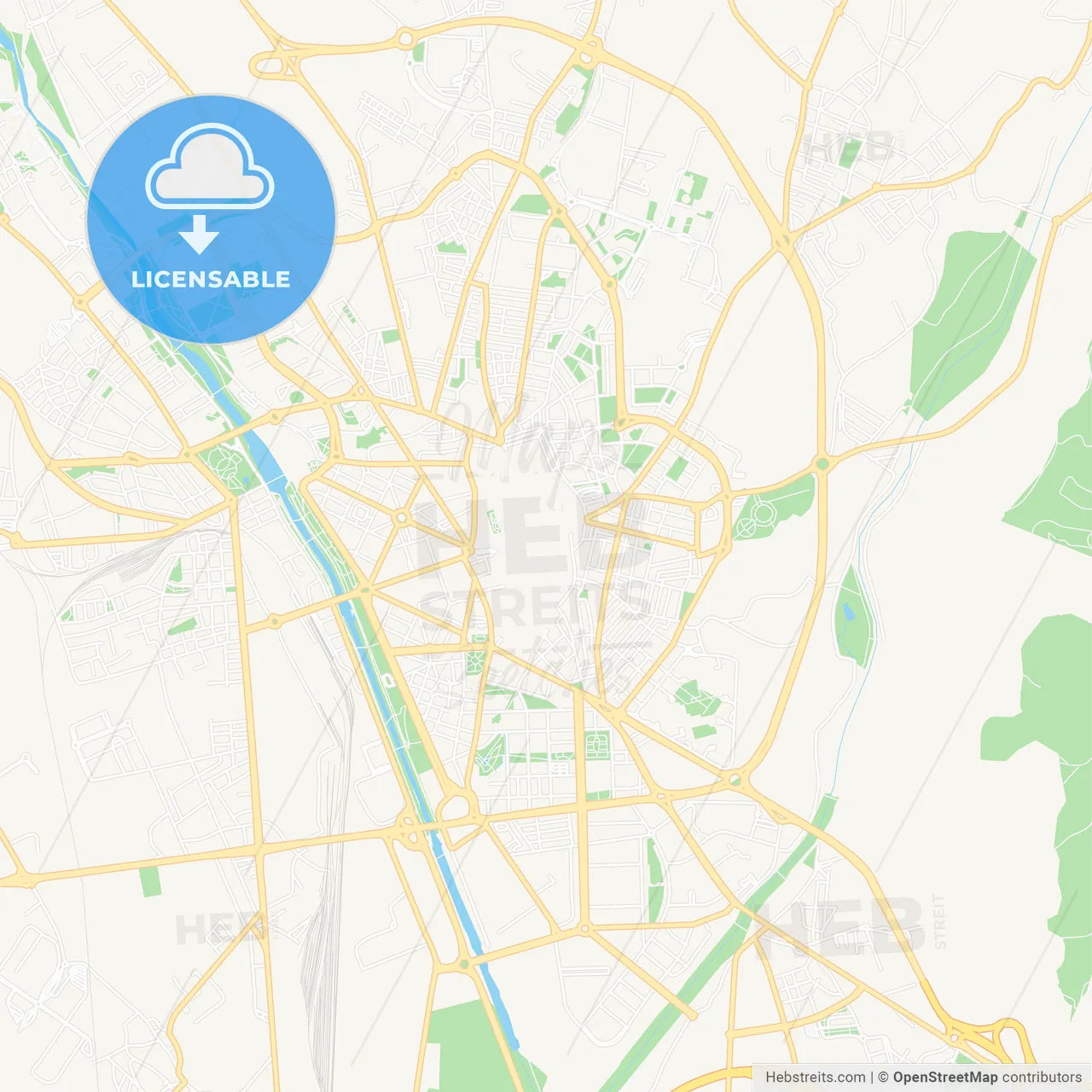 Leon, Spain Vector Map - Classic Colors