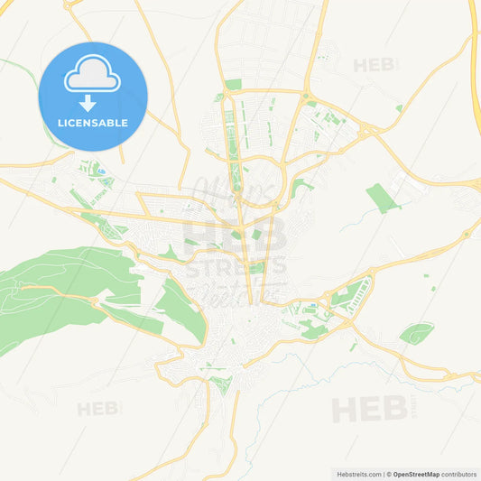 Jaen, Spain Vector Map - Classic Colors