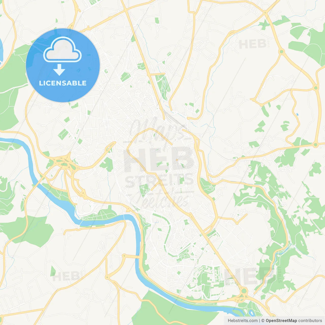 Lugo, Spain Vector Map - Classic Colors