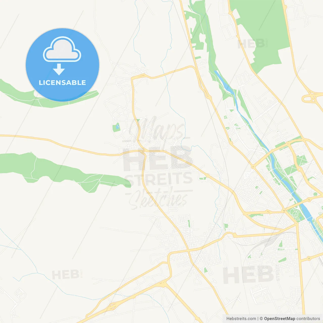 San Andres del Rabanedo, Spain Vector Map - Classic Colors