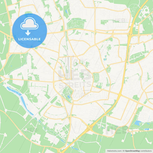 Lund, Sweden Vector Map - Classic Colors