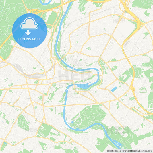 Bern, Switzerland Vector Map - Classic Colors