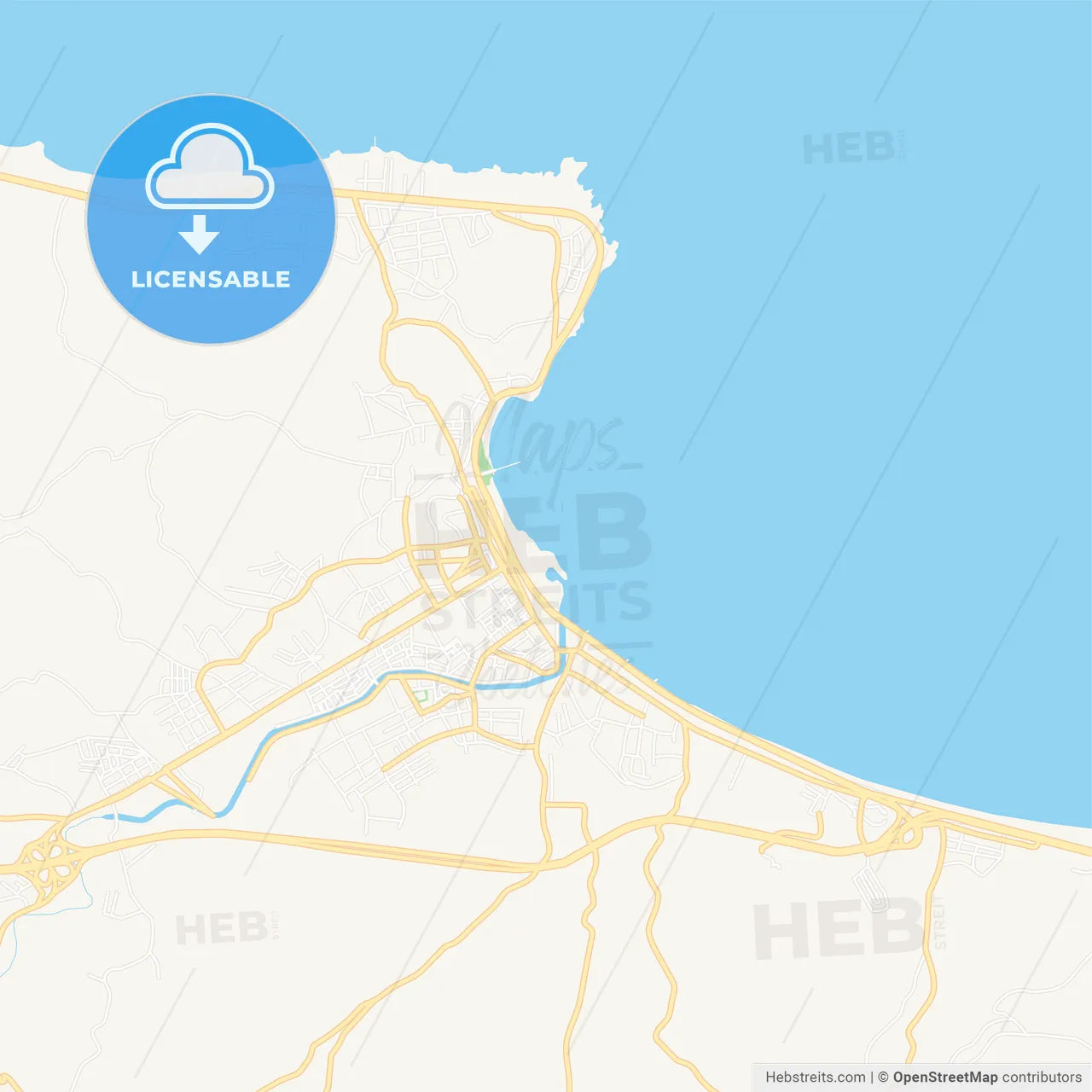 Unye, Turkey Vector Map - Classic Colors