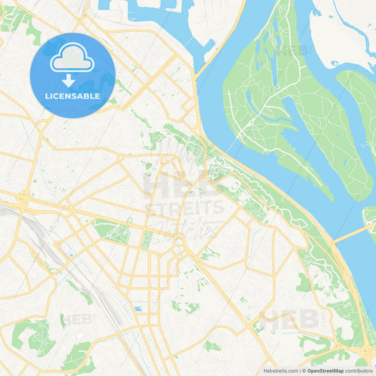 Kyiv, Ukraine Vector Map - Classic Colors
