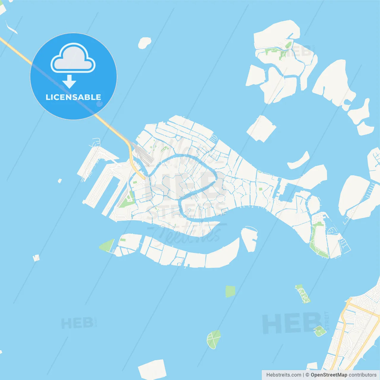 Venice, Italy Vector Map - Classic Colors