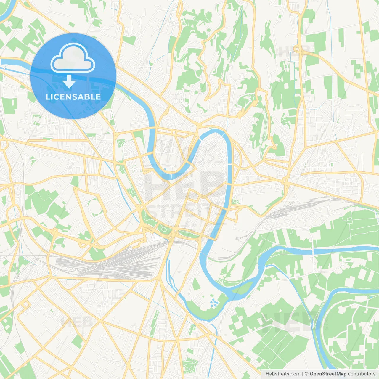 Verona, Italy Vector Map - Classic Colors