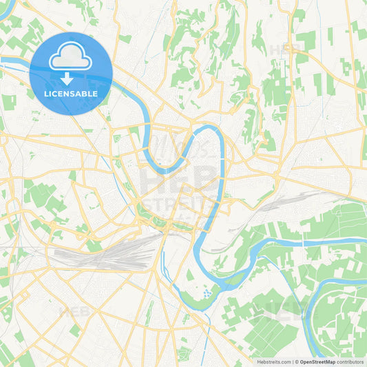 Verona, Italy Vector Map - Classic Colors