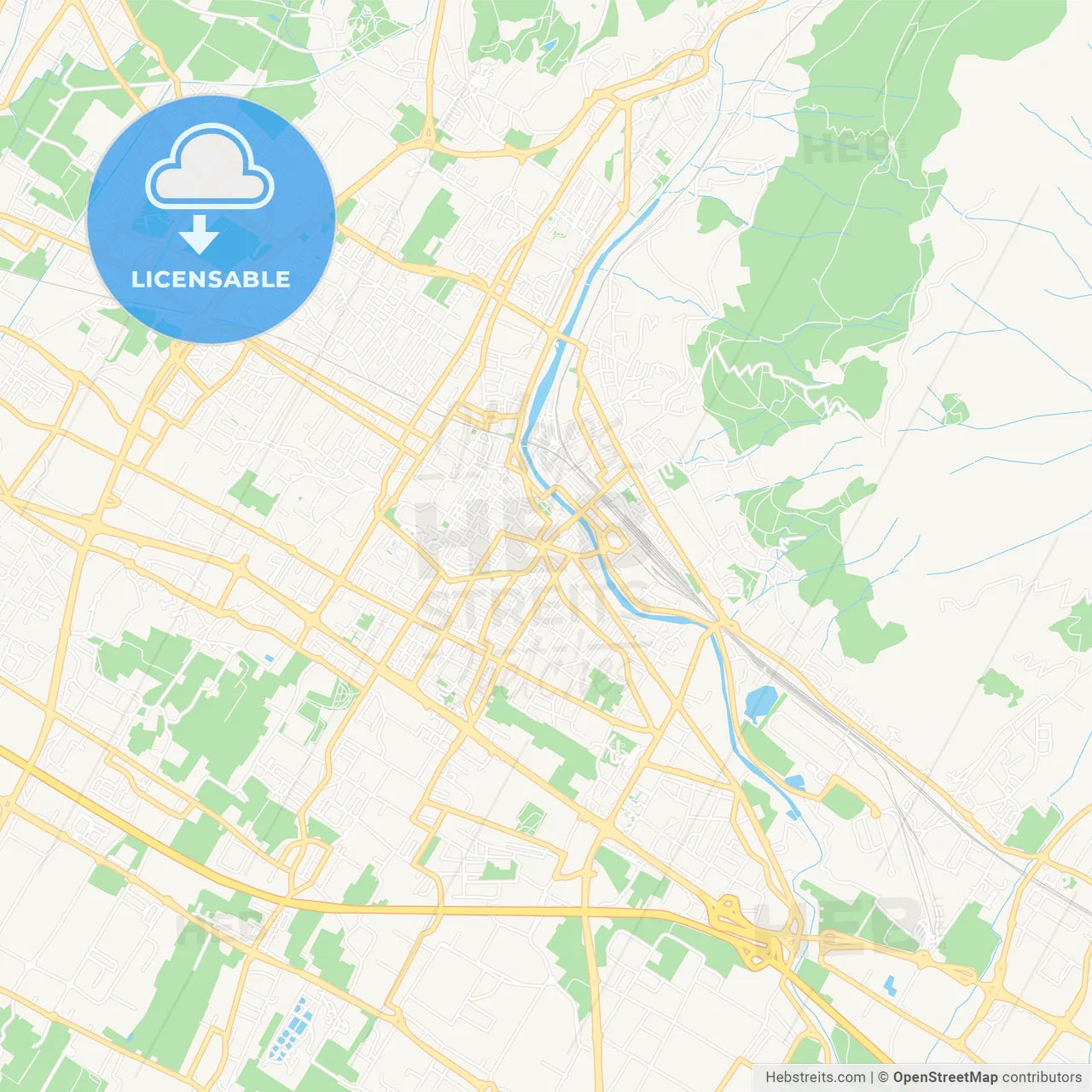 Prato, Italy Vector Map - Classic Colors