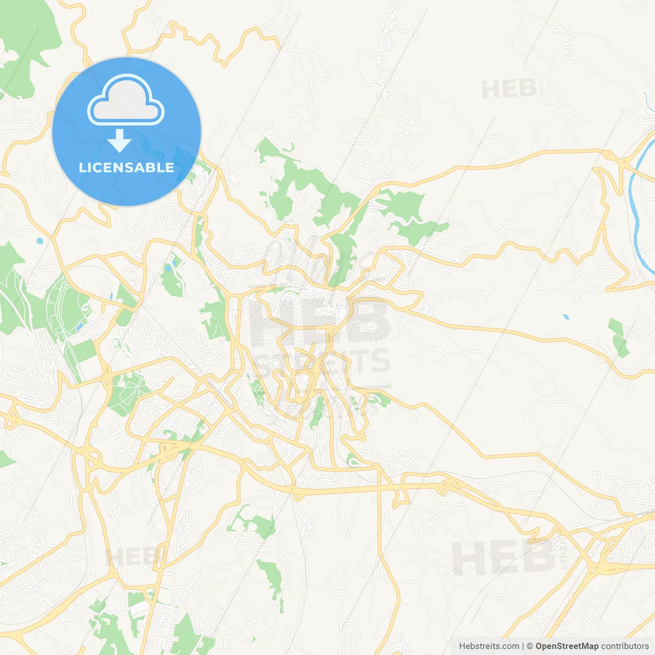 Perugia, Italy Vector Map - Classic Colors