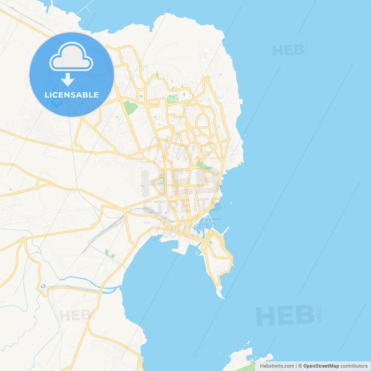 Syracuse, Italy Vector Map - Classic Colors