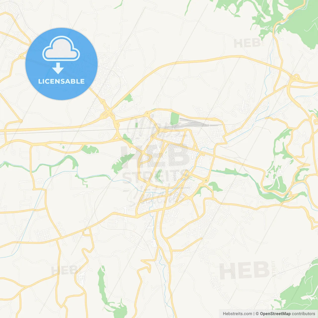 Terni, Italy Vector Map - Classic Colors