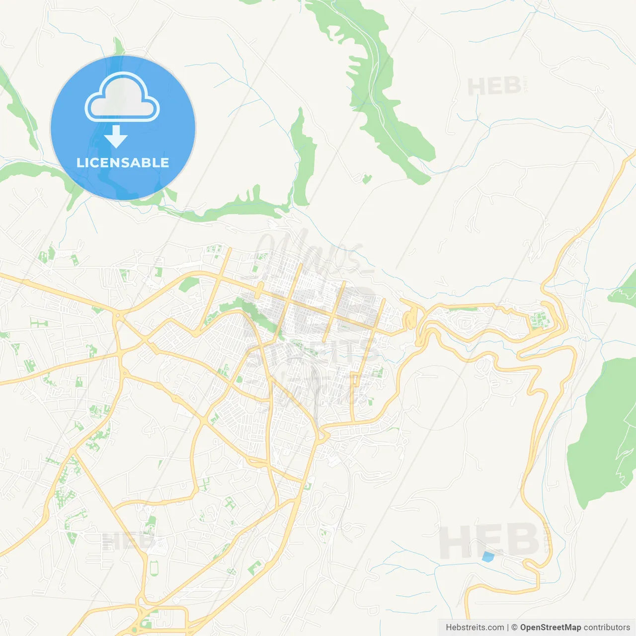 Ragusa, Italy Vector Map - Classic Colors