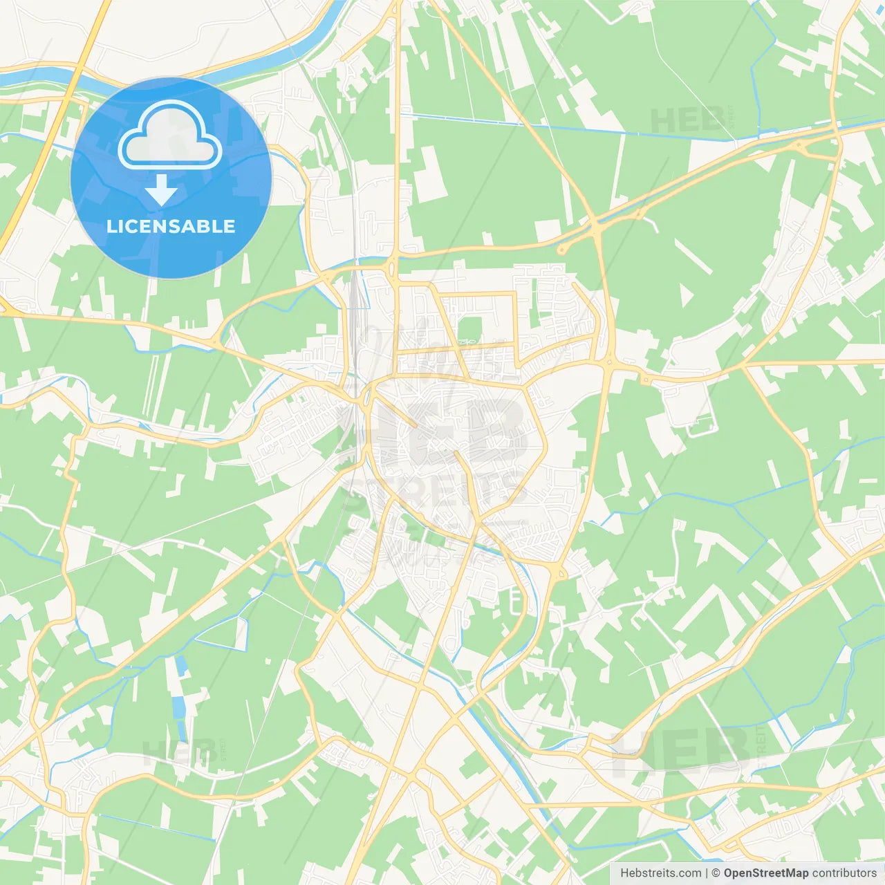 Rovigo, Italy Vector Map - Classic Colors