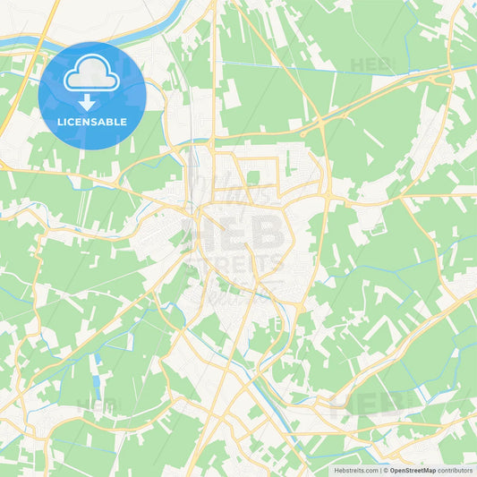 Rovigo, Italy Vector Map - Classic Colors