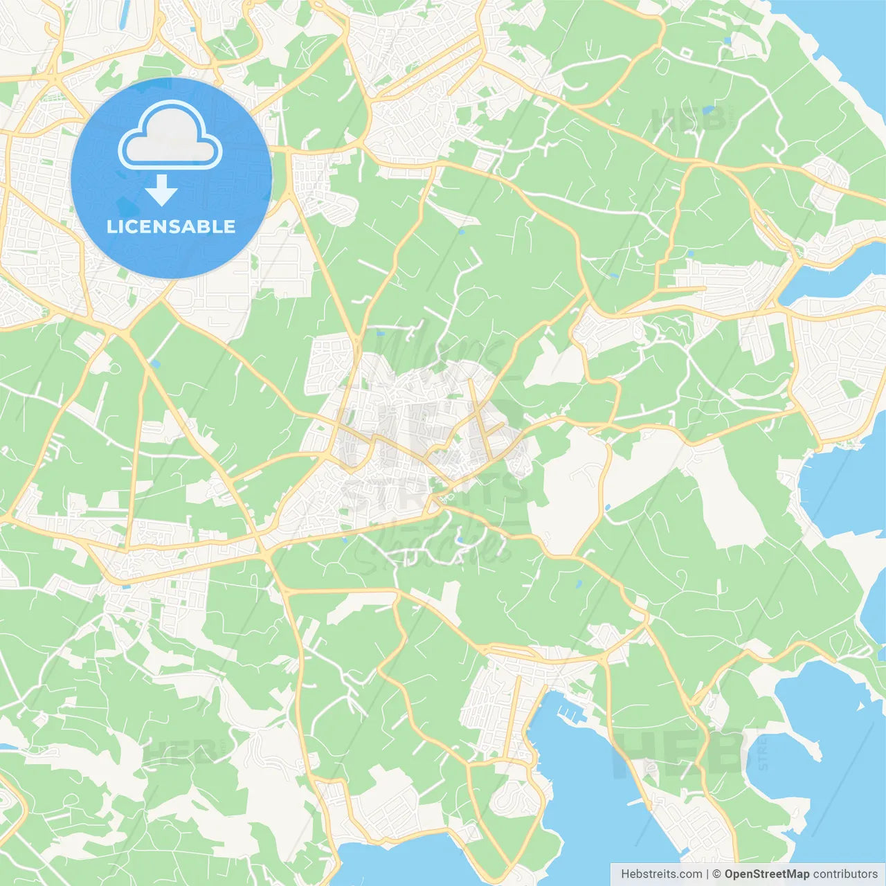 Zejtun, Malta Vector Map - Classic Colors