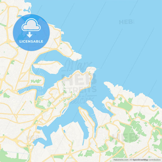 Valletta, Malta Vector Map - Classic Colors