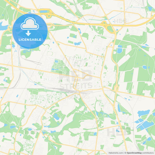 Bytom, Poland Vector Map - Classic Colors