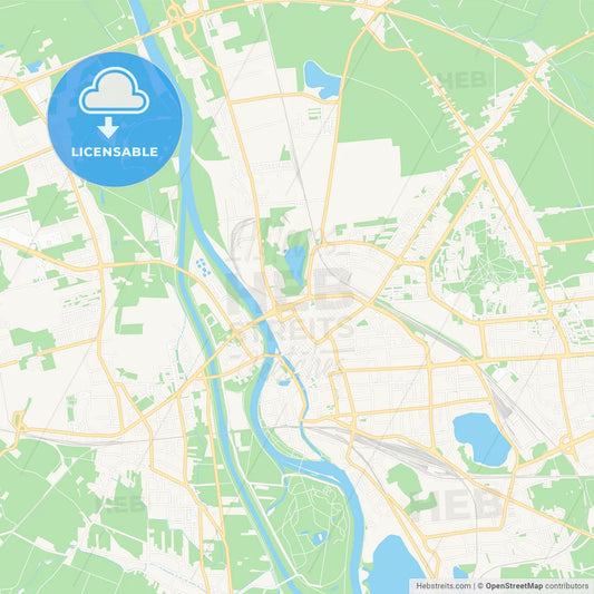 Opole, Poland Vector Map - Classic Colors