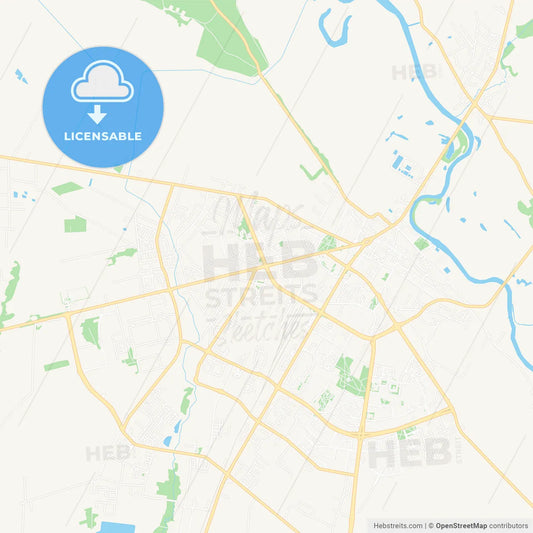 Lomza, Poland Vector Map - Classic Colors