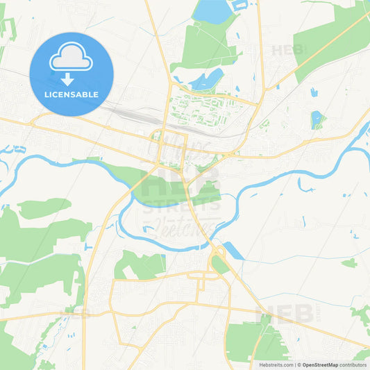 Konin, Poland Vector Map - Classic Colors