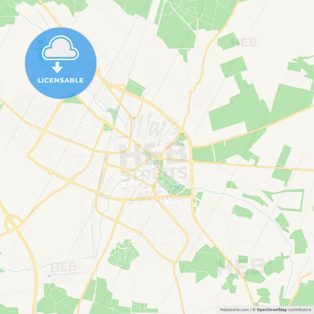 Lubin, Poland Vector Map - Classic Colors