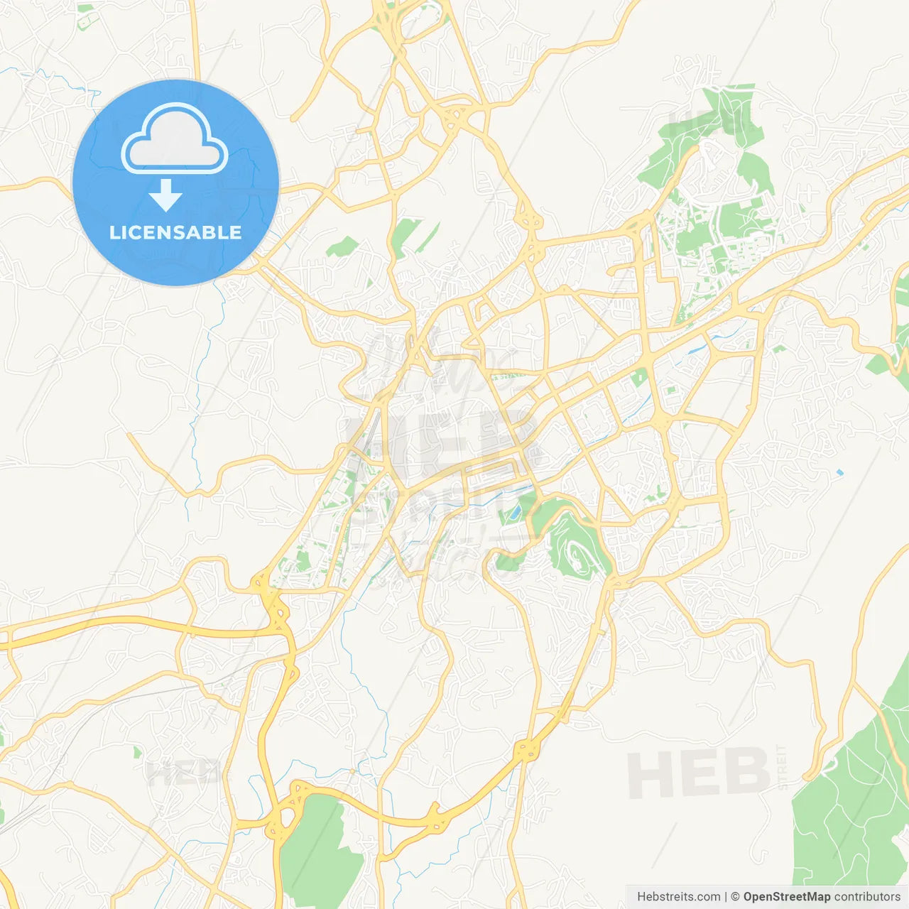 Braga, Portugal Vector Map - Classic Colors