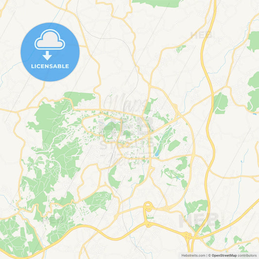 Vila Nova de Famalicao, Portugal Vector Map - Classic Colors