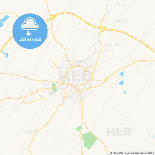 Elvas, Portugal Vector Map - Classic Colors