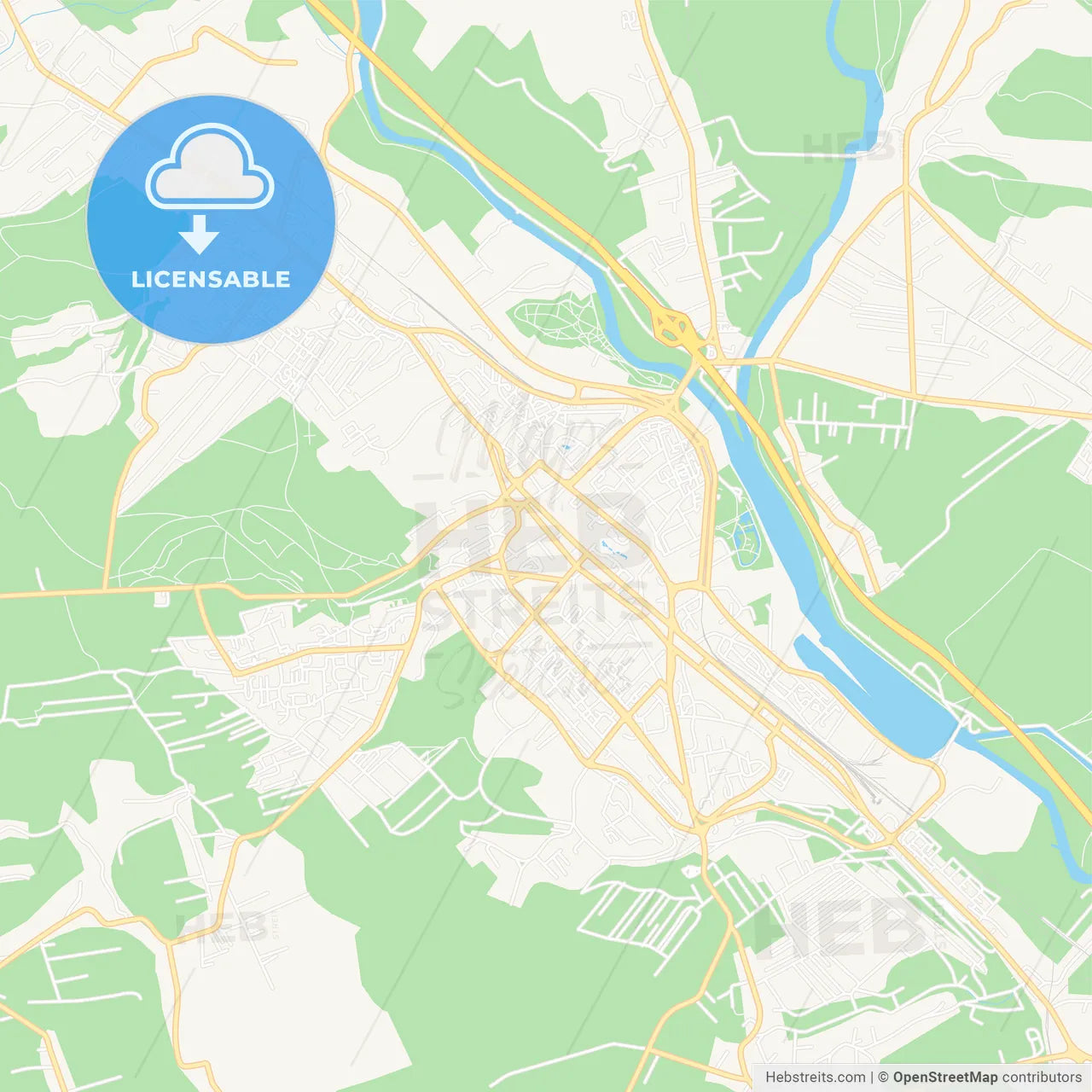 Pitesti, Romania Vector Map - Classic Colors