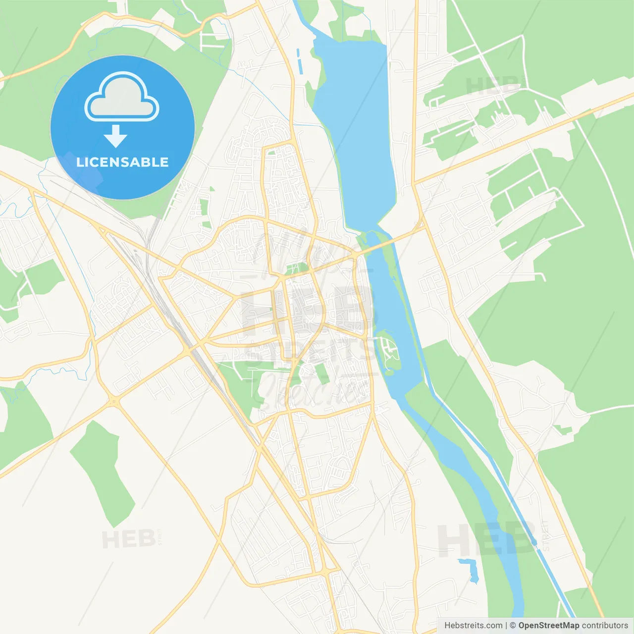 Bacau, Romania Vector Map - Classic Colors