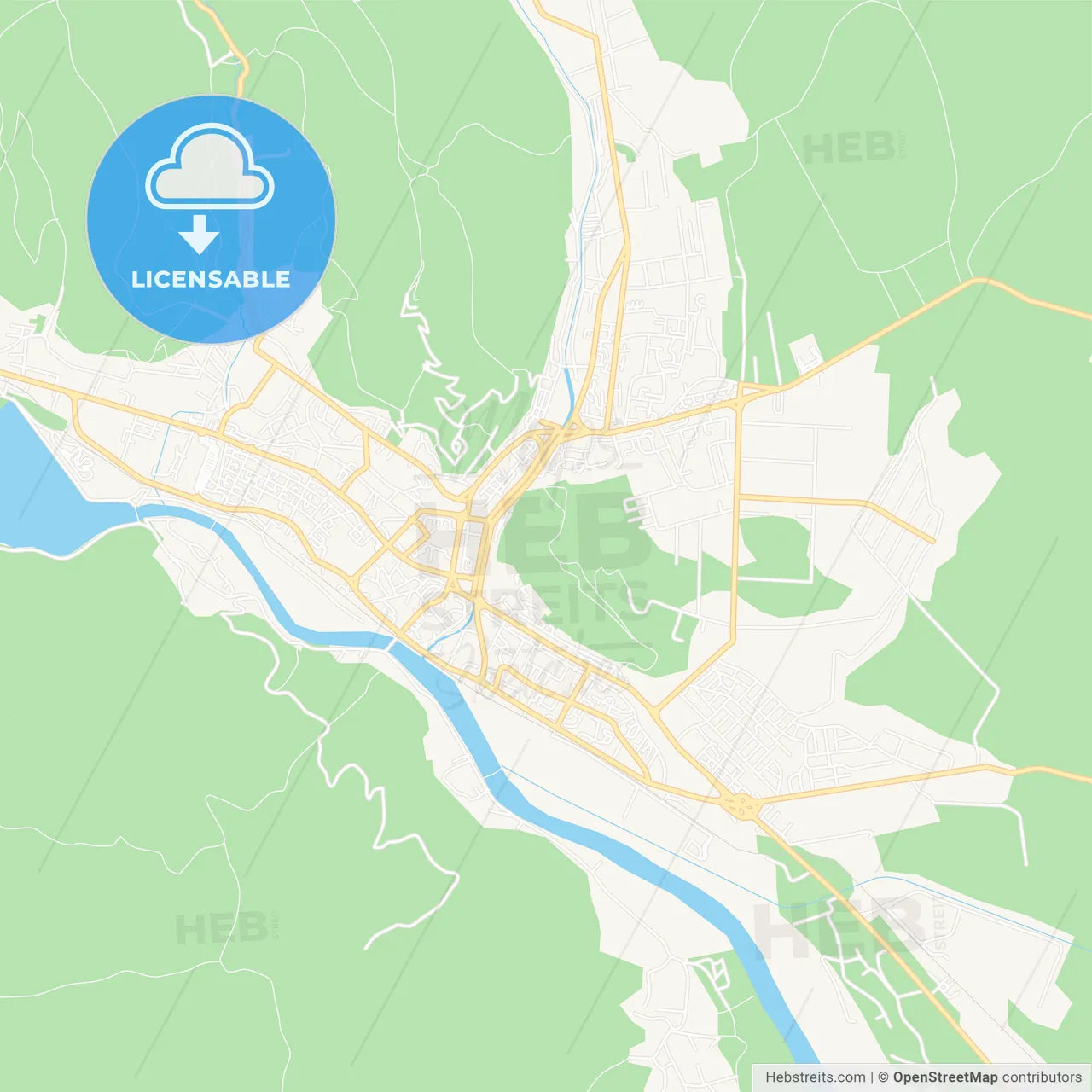 Piatra Neamt, Romania Vector Map - Classic Colors