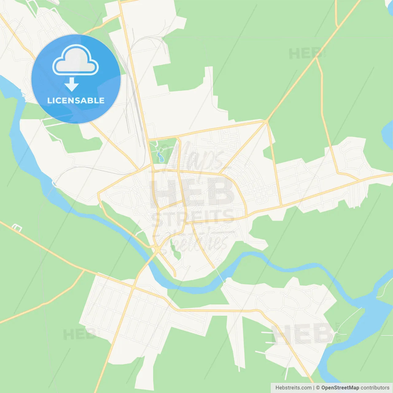 Roman, Romania Vector Map - Classic Colors