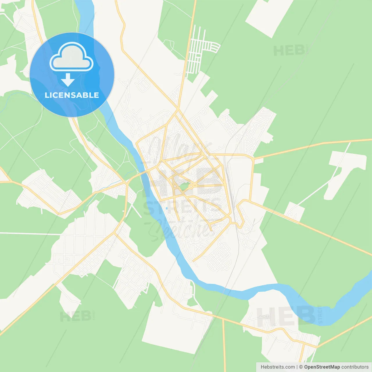 Ramnicu Sarat, Romania Vector Map - Classic Colors