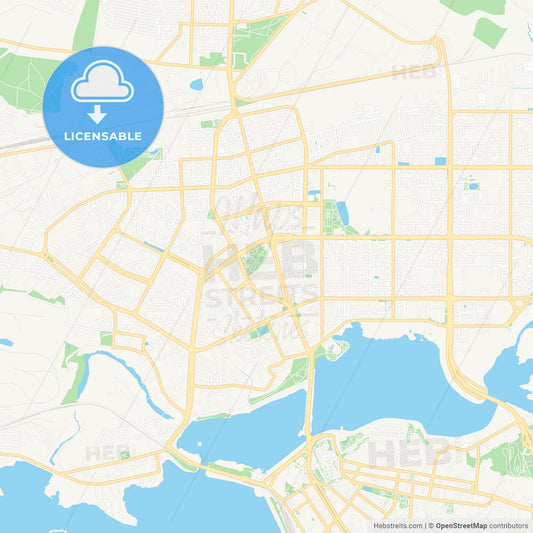 Kazan, Russia Vector Map - Classic Colors