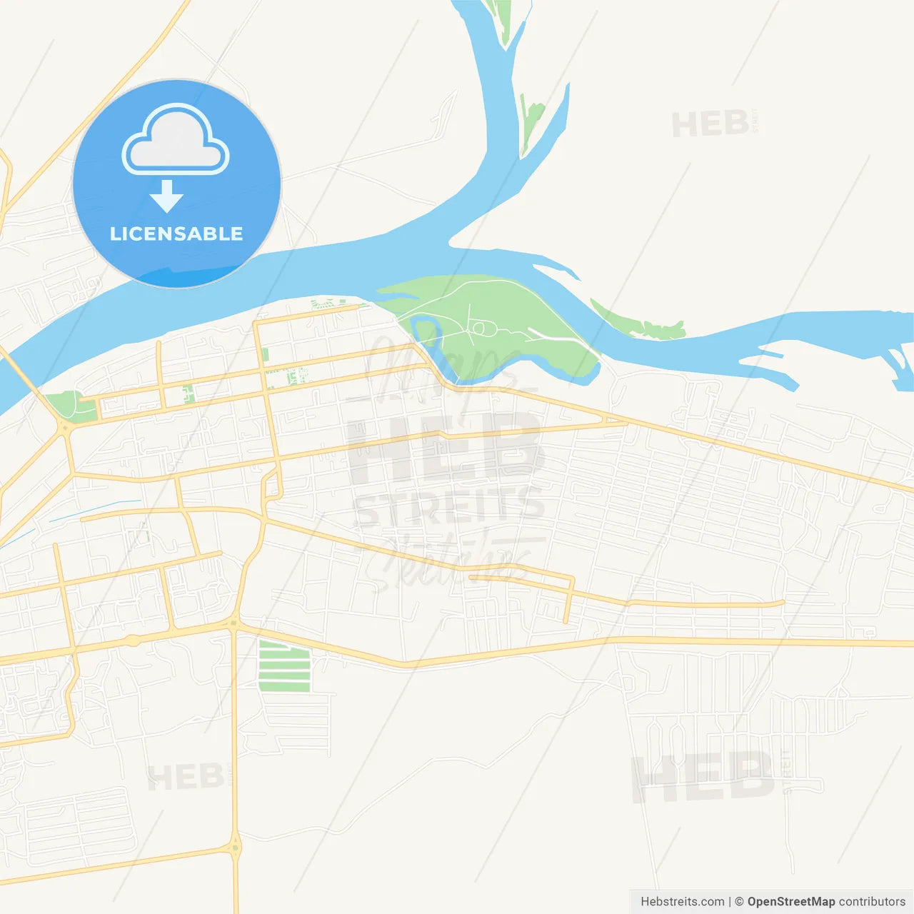 Kyzyl, Russia Vector Map - Classic Colors