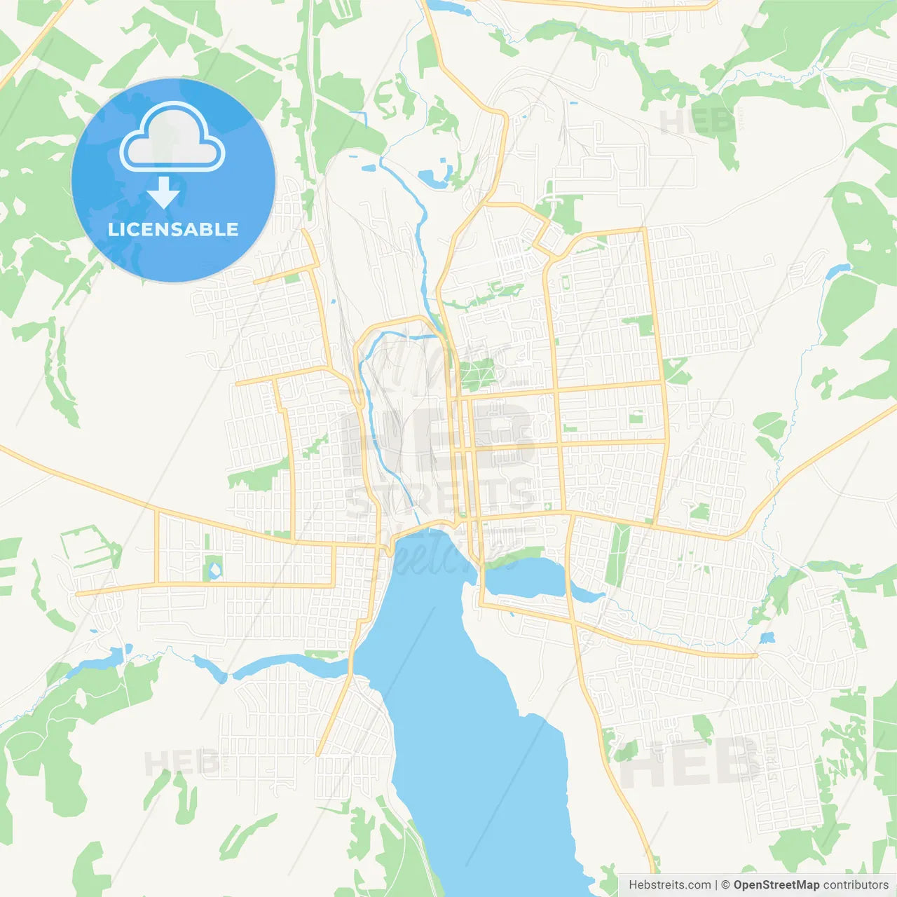 Lysva, Russia Vector Map - Classic Colors